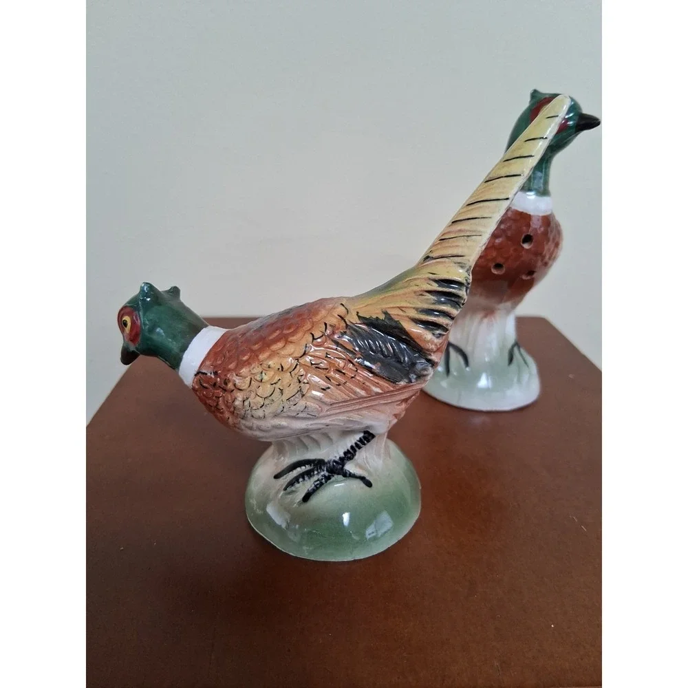 Ucagco Pheasant Salt & Pepper Shakers, Vintage, Made in Japan